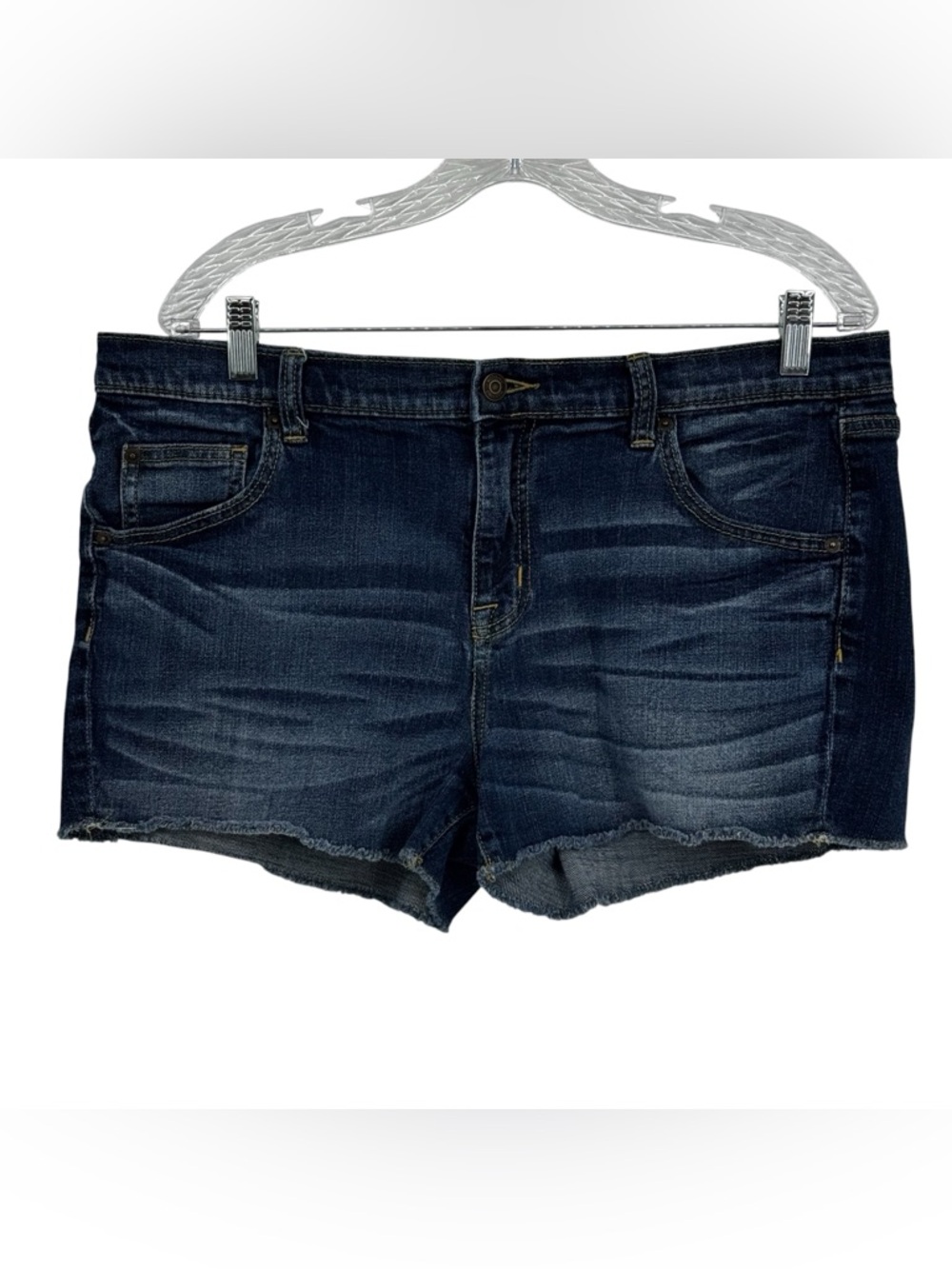 Women’s Mossimo Size 14/32 Blue Denim Cotton/Lycra Spandex Boyfriend Shorts
